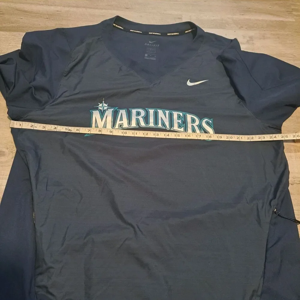 Nike Baseball‎ Seattle Mariners Mens XL Navy Windbreaker Long Sleeve Shirt - Picture 14 of 14